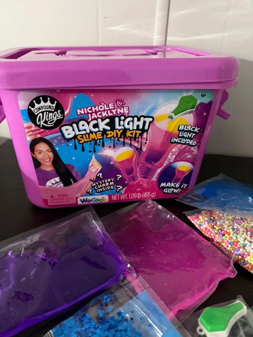 Nickelodeon Black Light Slime DIY Kit - Purple & Pink